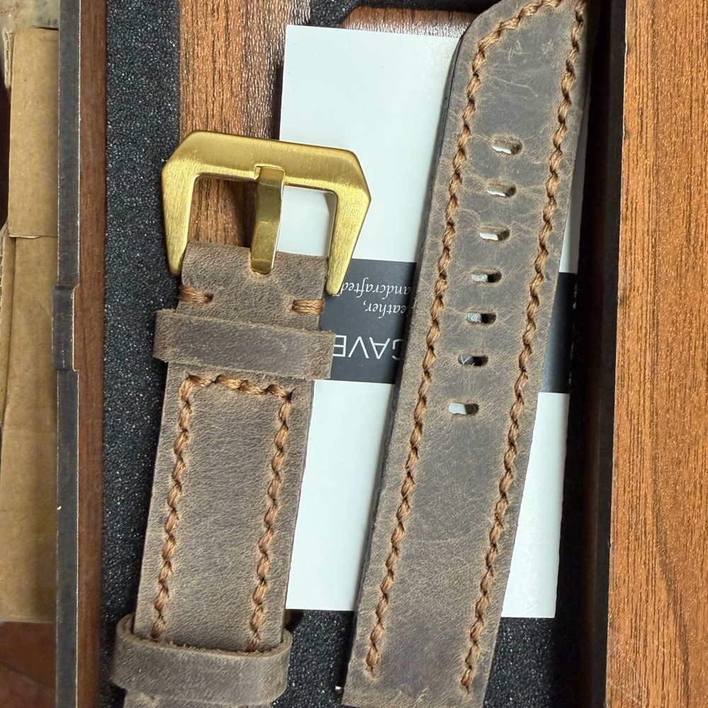 Garmin instinct 2 watch strap Brown Leather Watch Strap with Gold Buckle